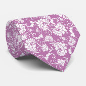 Violet Floral Pattern Custom Necktie ネクタイ (ロール)