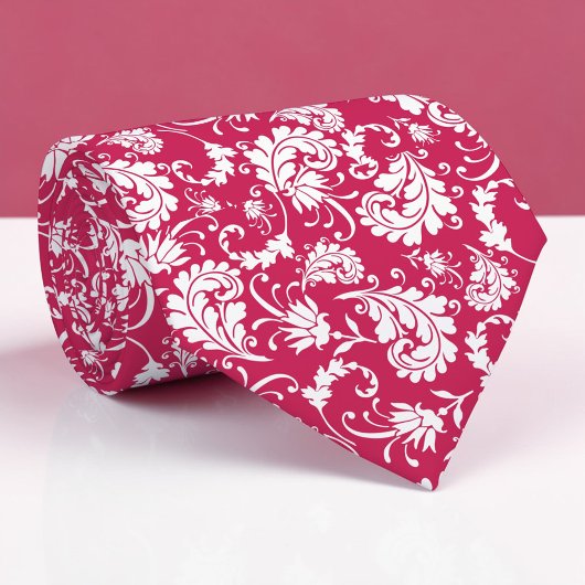 Violet Floral Pattern Custom Necktie ネクタイ