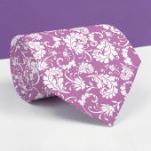 Violet Floral Pattern Custom Necktie ネクタイ