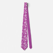 Violet Floral Pattern Custom Necktie ネクタイ (正面)