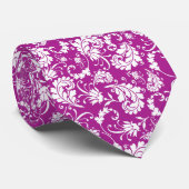 Violet Floral Pattern Custom Necktie ネクタイ (ロール)