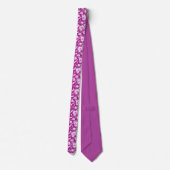 Violet Floral Pattern Custom Necktie ネクタイ (裏面)