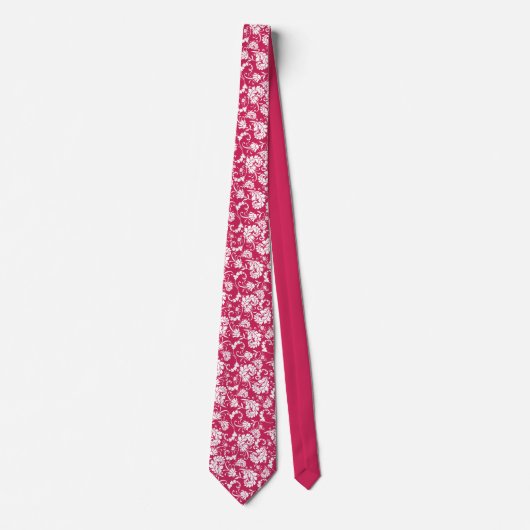 Violet Floral Pattern Custom Necktie ネクタイ (正面)
