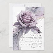 Violet Floral Wedding Invitation 招待状 (正面)