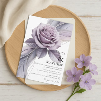 Violet Floral Wedding Invitation 招待状