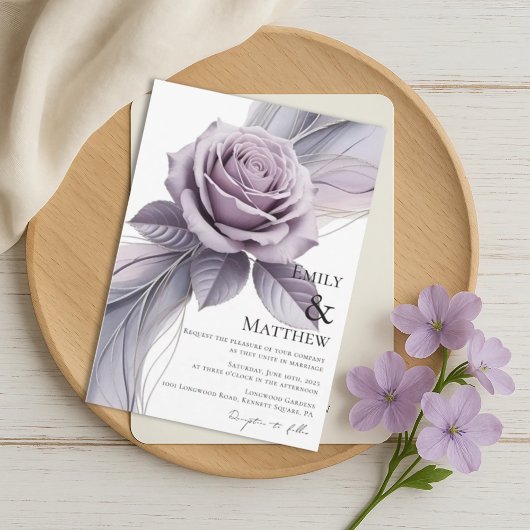 Violet Floral Wedding Invitation 招待状