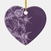 violet flower pattern セラミックオーナメント (正面)