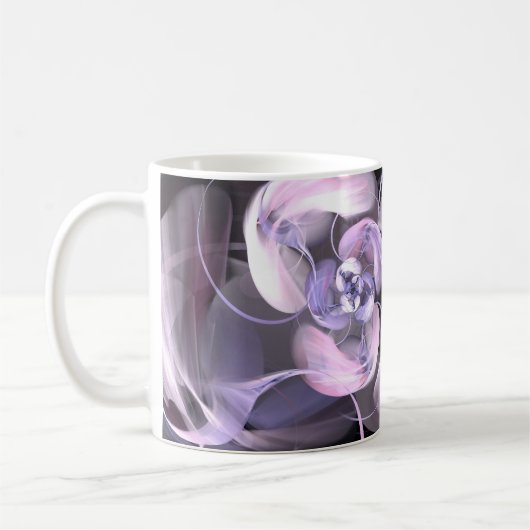 Violet Fractal Flower コーヒーマグカップ (左)