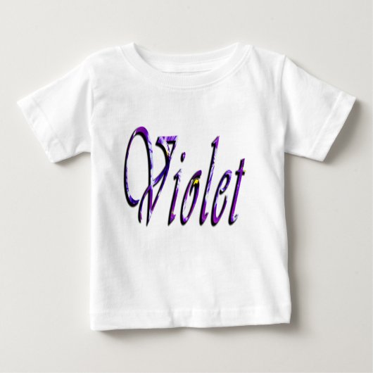 Violet、Girls Name、ロゴ、ベビーの白Tシャツ ベビーTシャツ (正面)