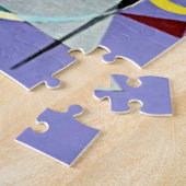 Violet-Green、カラフル・抽象芸術・アートワーク ジグソーパズル (側面)