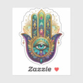 Violet Green Gold Petals Hamsa Turquoise Third Eye シール (シート)