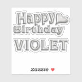 Violet Happy Birthday silver Aufkleber Sticker シール (シート)