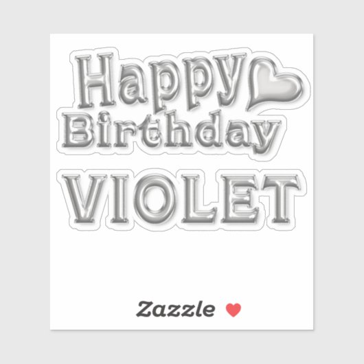 Violet Happy Birthday silver Aufkleber Sticker シール (シート)