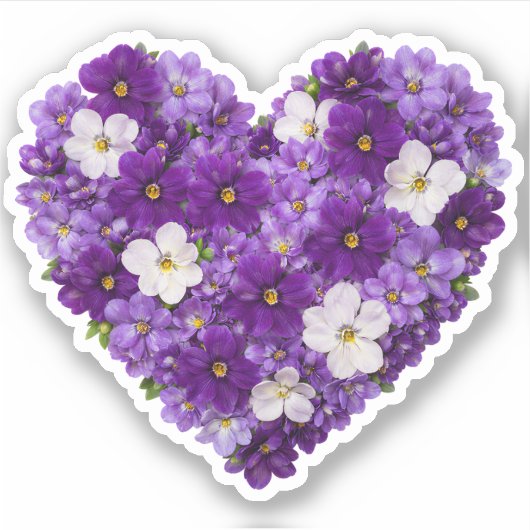 Violet Heart February Birth Flower シール (正面)