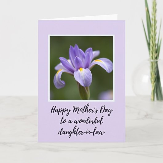 Violet Iris Mothers Day Card カード (正面)