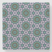 Violet Jewel Tile Pattern ストーンコースター (正面)