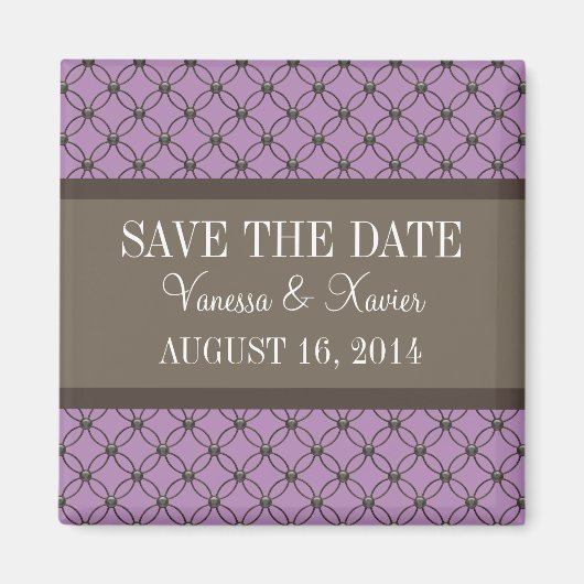 Violet Latticeファンシー Date Magnetを保存 マグネット (正面)
