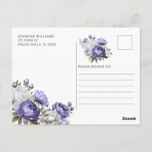 Violet lavenderはパーティーポストカードの後ずっと幸せに ポストカード (裏面)