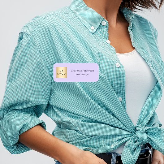 Violet lavenderビジネスロゴ従業員エレガント 名札