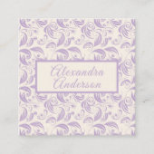 Violet Lavenderミニマルのパタ離れーンスクリプト スクエア名刺 (正面)