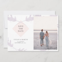 Violet Lavender & Peach Photo Save The Date