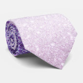 Violet Lilac Pastel Purple Triple Glitter Ombre ネクタイ (ロール)