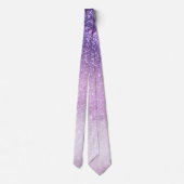 Violet Lilac Pastel Purple Triple Glitter Ombre ネクタイ (裏面)