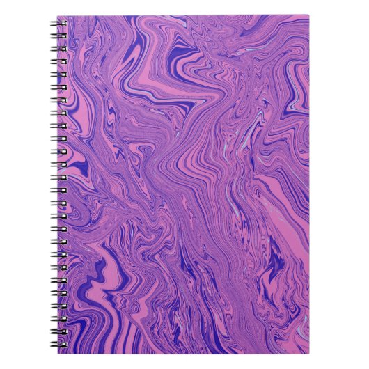 Violet Liquid Marble Abstract Pattern ノートブック (正面)