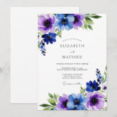 Violet Luminous Winter Wedding 招待状 (正面/裏面)