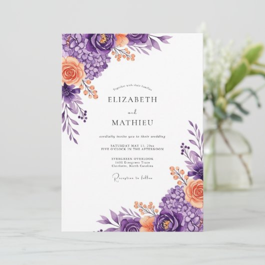 Violet Lush Spring Wedding 招待状 (スタンド正面)