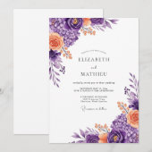 Violet Lush Spring Wedding 招待状 (正面/裏面)