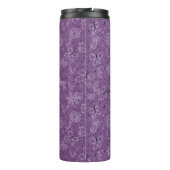Violet Mauve Butterfly LOVE – シームレスパターン。 タンブラー (裏面)