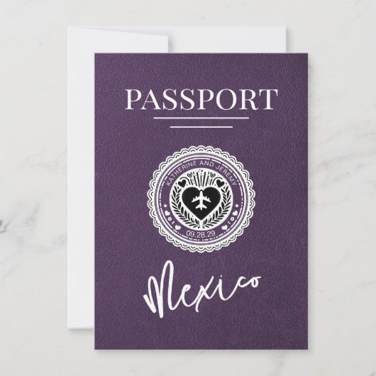 Violet Mexicoパスポート日付の保存 セーブザデート (正面)