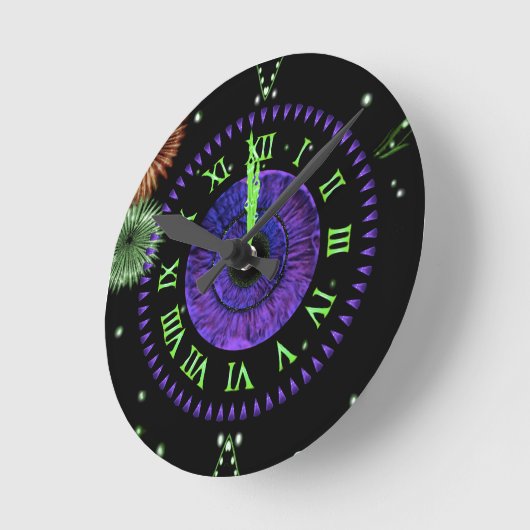 Violet Midnight Clock  ラウンド壁時計 (傾斜)