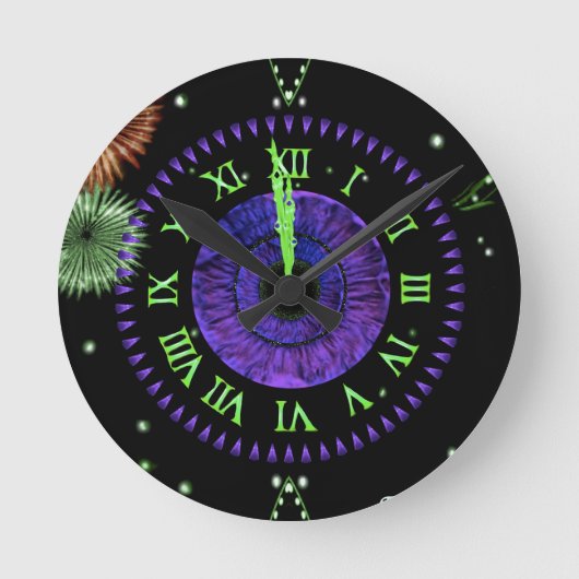 Violet Midnight Clock ラウンド壁時計 (正面)