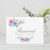 Violet Mix Waterカラーフローラ結婚の予約済み記号 (スタンド正面)