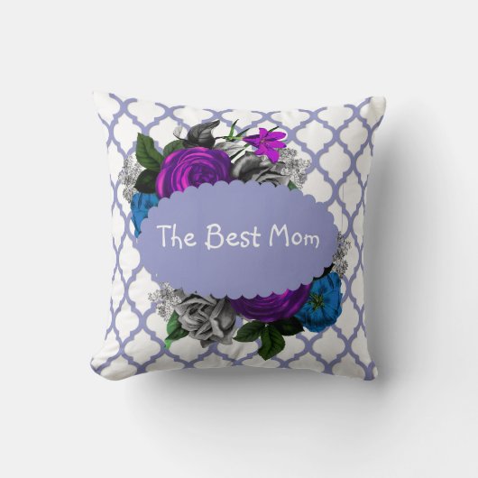 Violet Mothers Day Pillow クッション (正面)