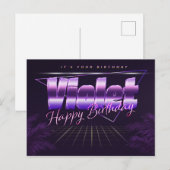 Violet Name Vorname lila Postkarte Geburtstag ポストカード (正面/裏面)