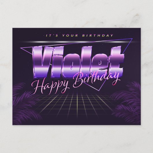 Violet Name Vorname lila Postkarte Geburtstag ポストカード (正面)
