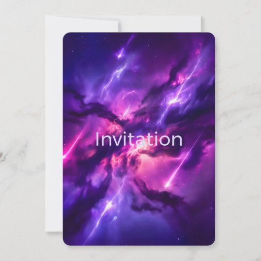 Violet Neon Cosmic Void 招待状 (正面)