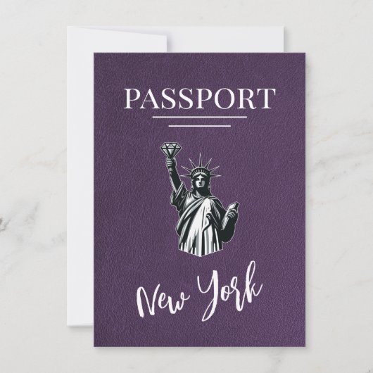 Violet New York City Passport日付の保存 セーブザデート (正面)