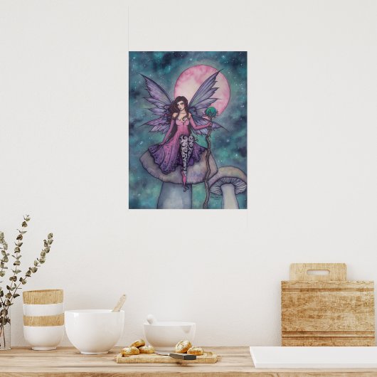 Violet Night Fairy Art by Molly Harrison ポスター (キッチン)