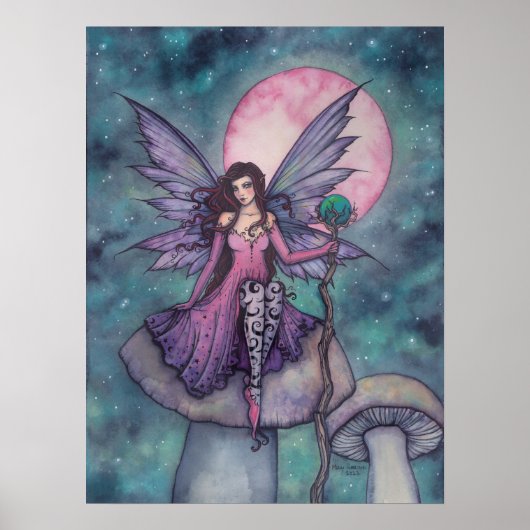 Violet Night Fairy Art by Molly Harrison ポスター (正面)