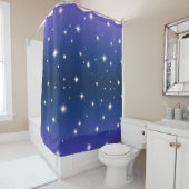 Violet Night Gradient with Twinkling Stars pattern シャワーカーテン (インサイチュ)