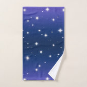 Violet Night Gradient with Twinkling Stars pattern バスタオルセット (ハンドタオル)