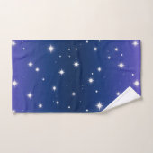 Violet Night Gradient with Twinkling Stars pattern バスタオルセット (ハンドタオル)