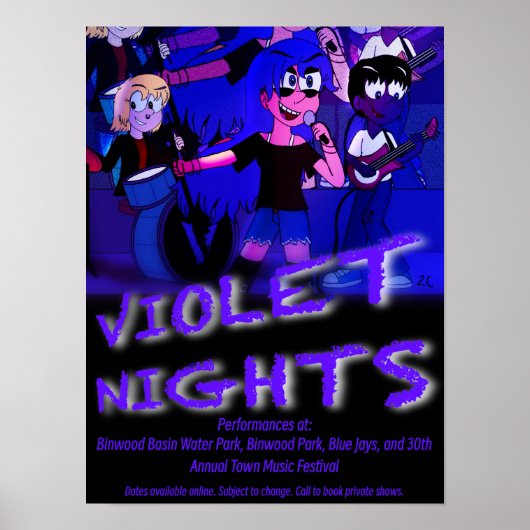 Violet Nights Band Poster ポスター (正面)