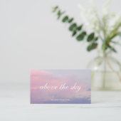 Violet pink clouds zen sunset sky photograph card 名刺 (スタンド正面)