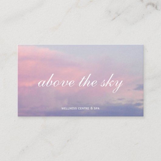 Violet pink clouds zen sunset sky photograph card 名刺 (正面)