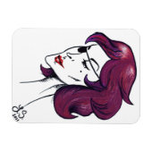 Violet Pirate Lady Cartoon Original Pop Art マグネット (横)